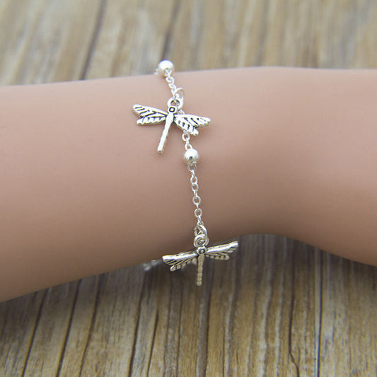 Inspiración Inspiración Vintage-Brazalete de Diseño con Grabado Libélula Imperial