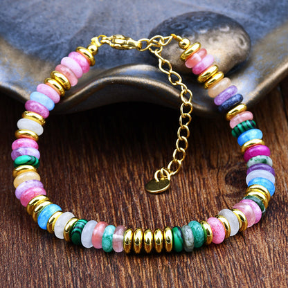 Boho-Brazalete de Perlas Orgánicas