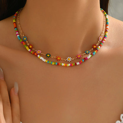 Boho-Chic Collar de Alta Joyería con Bunten Perlen