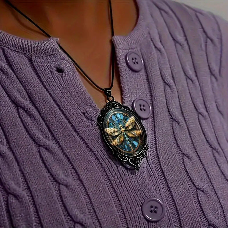 Inspiración Vintage Libellen-con Colgante Esculpido-Collar de Alta Joyería
