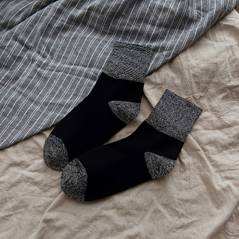 Lässige Calcetines de Hilo con Farbblockmuster