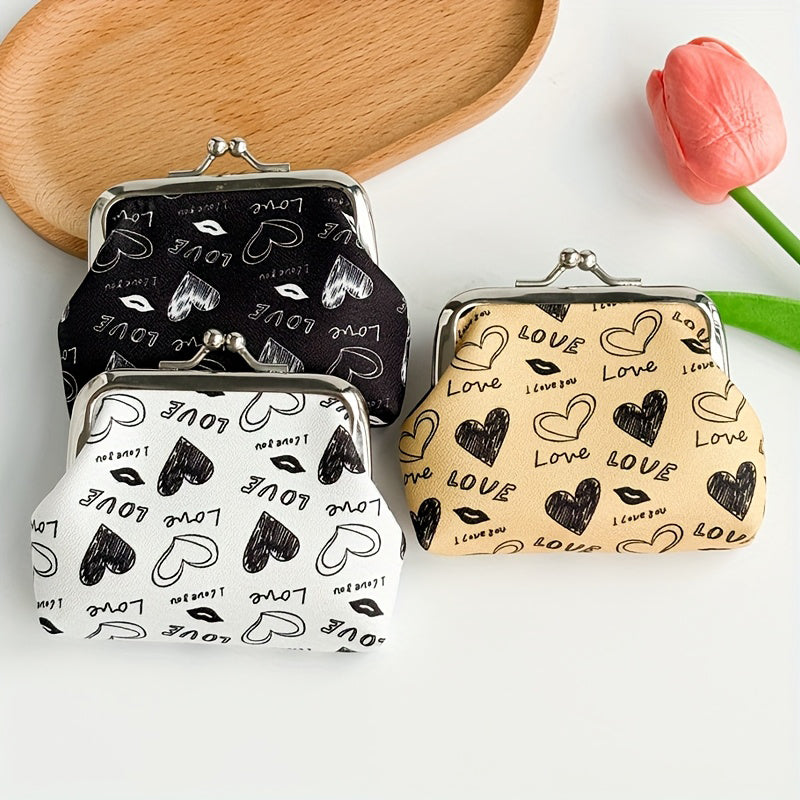 Silueta Corazón con Estampado de Autor Cartera de Piel Premium