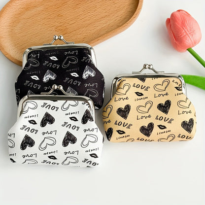 Silueta Corazón con Estampado de Autor Cartera de Piel Premium