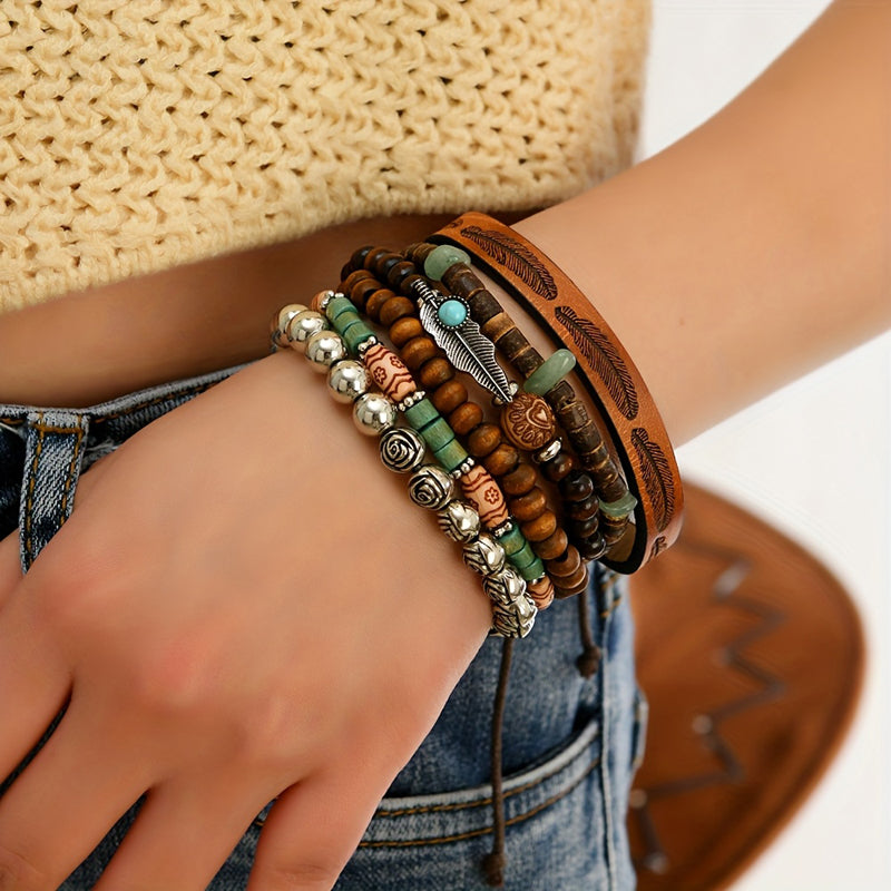 Boho-Brazalete de Perlas Orgánicas