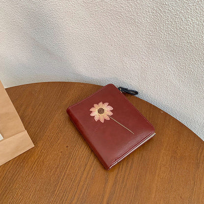 Inspiración Vintage Cartera de Piel Premium con Motivo Botánico