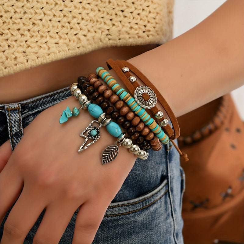 Boho-Brazalete de Perlas Orgánicas