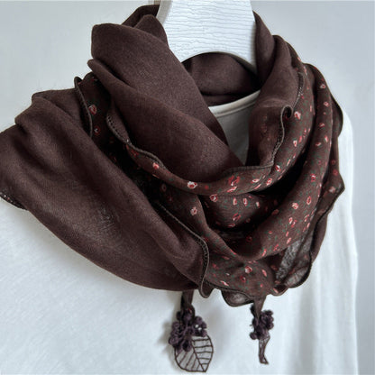 Inspiración Vintage-Foulard de Cachemira con Motivo Botánico