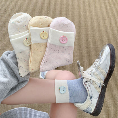 Lässige Calcetines de Hilo con Farbblock