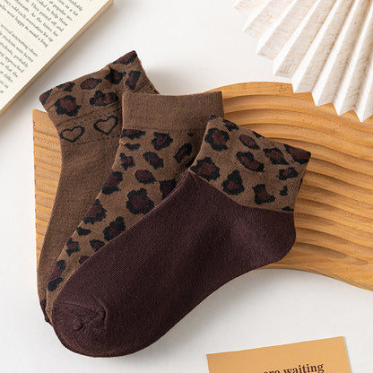 Inspiración Vintage-Calcetines de Hilo con Leopardenmuster