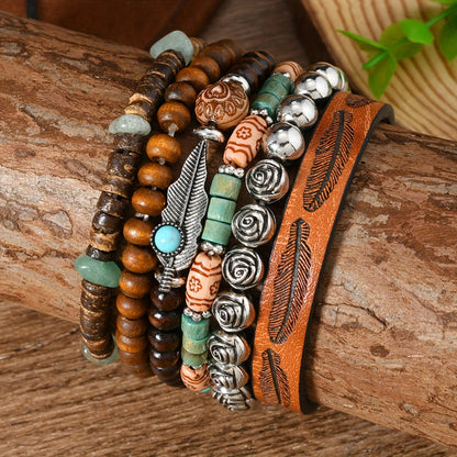Boho-Brazalete de Perlas Orgánicas