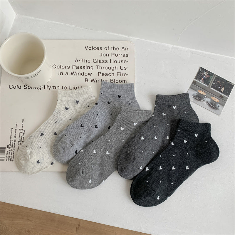 Lässige Calcetines de Hilo con Diseño Amor Éternel