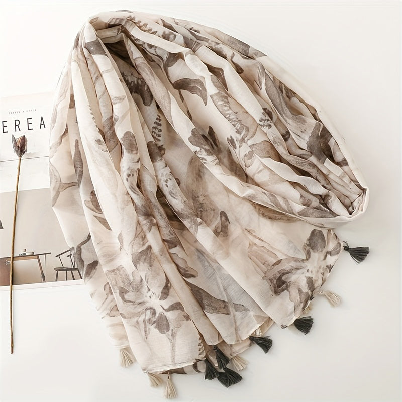 Inspiración Vintage-Foulard de Cachemira con Motivo Botánico