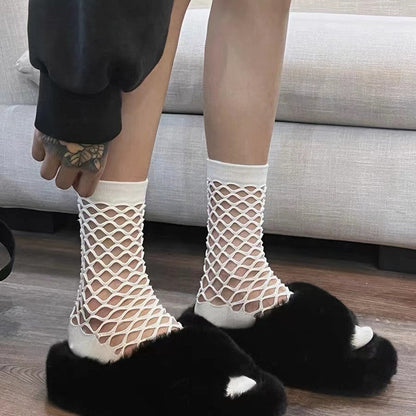 Einfarbige Durchbrochene Calcetines de Hilo