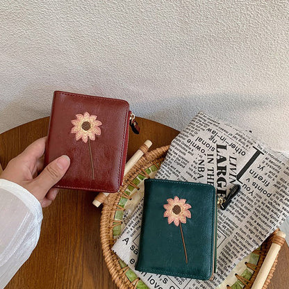 Inspiración Vintage Cartera de Piel Premium con Motivo Botánico
