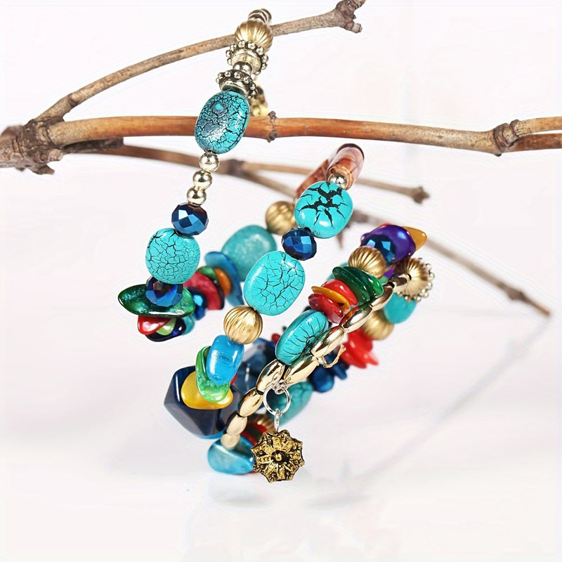 Boho-Brazalete de Perlas Orgánicas