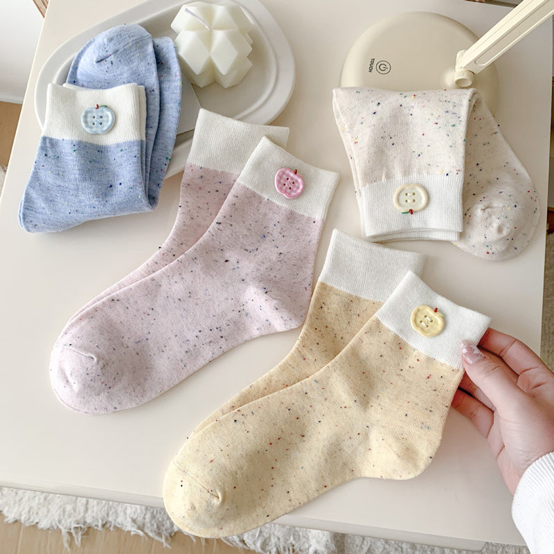 Lässige Calcetines de Hilo con Farbblock