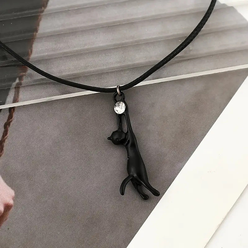 Inspiración Vintage Katzenanhänger-Collar de Alta Joyería