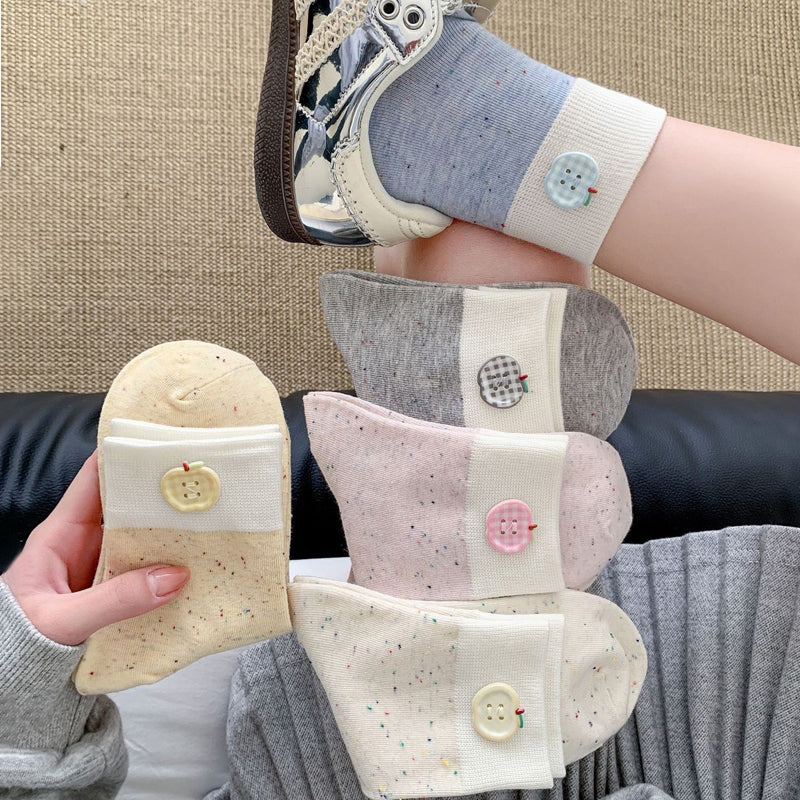 Lässige Calcetines de Hilo con Farbblock