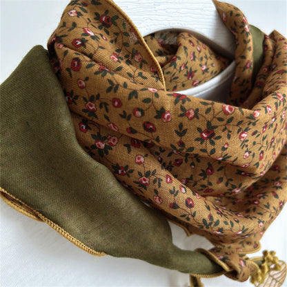 Inspiración Vintage-Foulard de Cachemira con Motivo Botánico