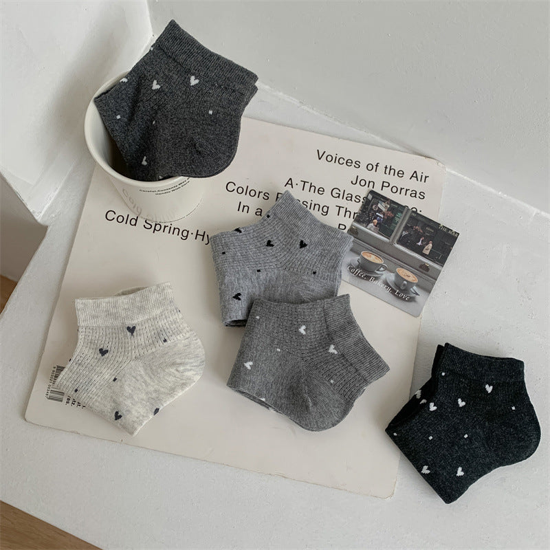 Lässige Calcetines de Hilo con Diseño Amor Éternel