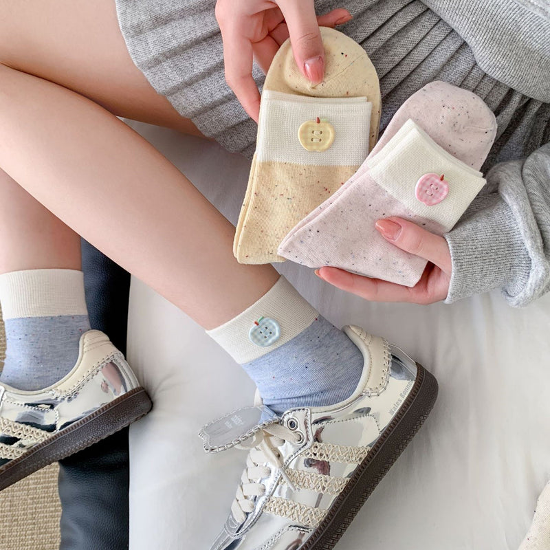 Lässige Calcetines de Hilo con Farbblock