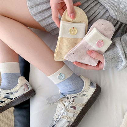 Lässige Calcetines de Hilo con Farbblock