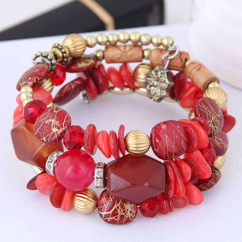 Boho-Brazalete de Perlas Orgánicas