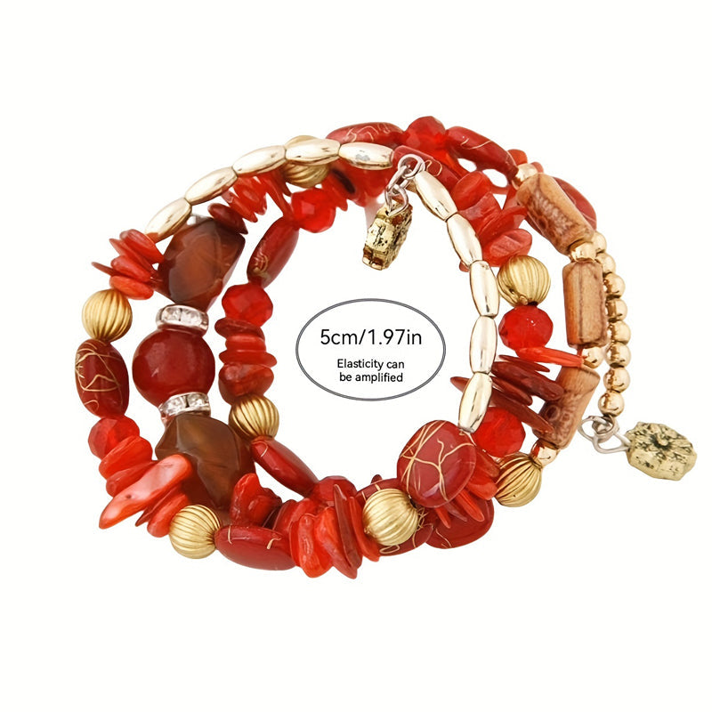 Boho-Brazalete de Perlas Orgánicas