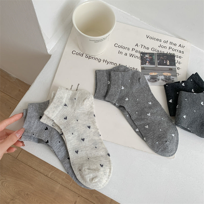 Lässige Calcetines de Hilo con Diseño Amor Éternel