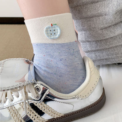 Lässige Calcetines de Hilo con Farbblock