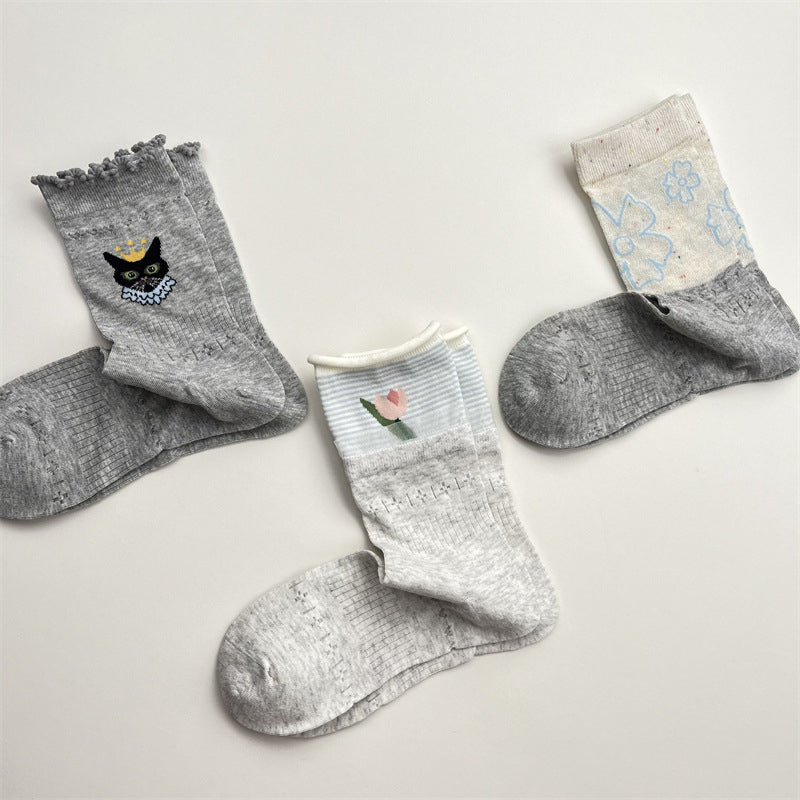 Inspiración Vintage-Freizeitsocken