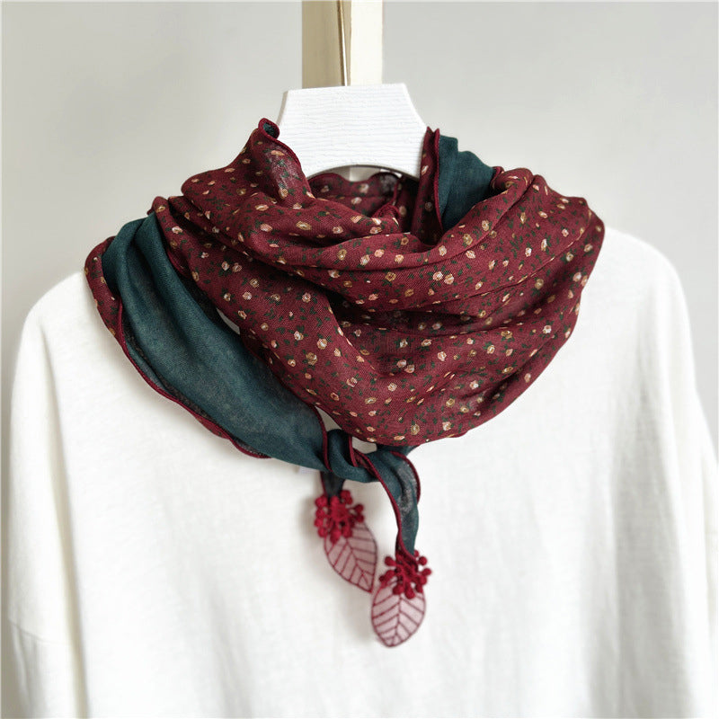 Inspiración Vintage-Foulard de Cachemira con Motivo Botánico