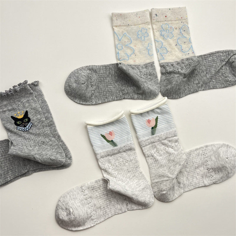 Inspiración Vintage-Freizeitsocken