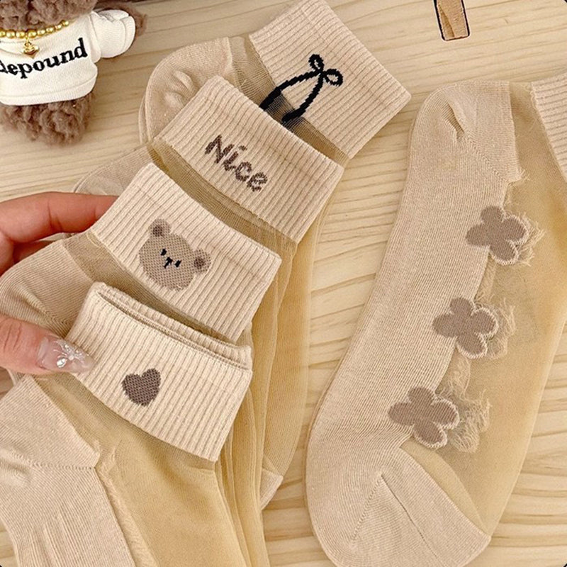 Inspiración Vintage Atmungsaktive Calcetines de Hilo