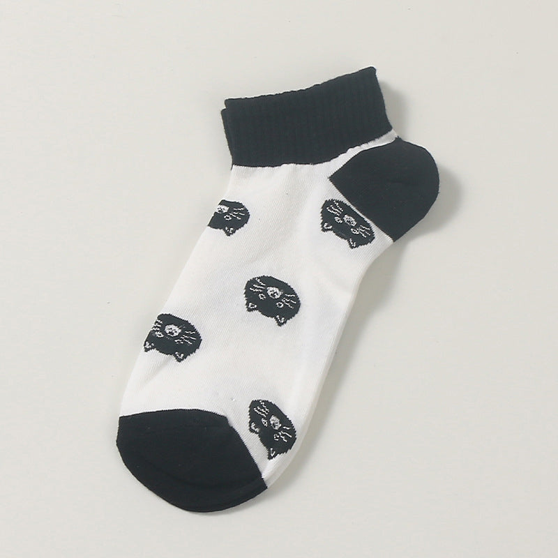 Lässige Calcetines de Hilo con Katzenmuster