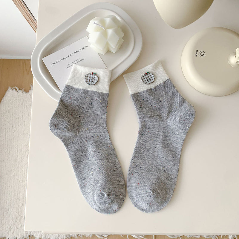 Lässige Calcetines de Hilo con Farbblock