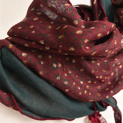 Inspiración Vintage-Foulard de Cachemira con Motivo Botánico