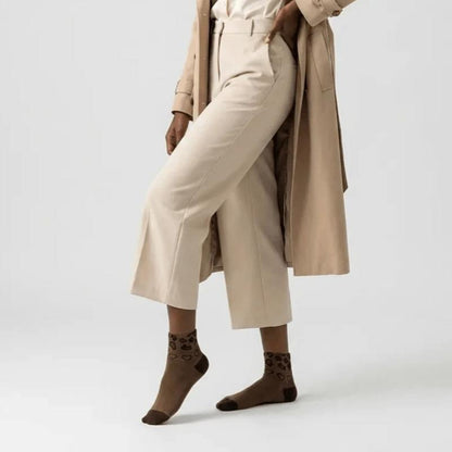 Inspiración Vintage-Calcetines de Hilo con Leopardenmuster