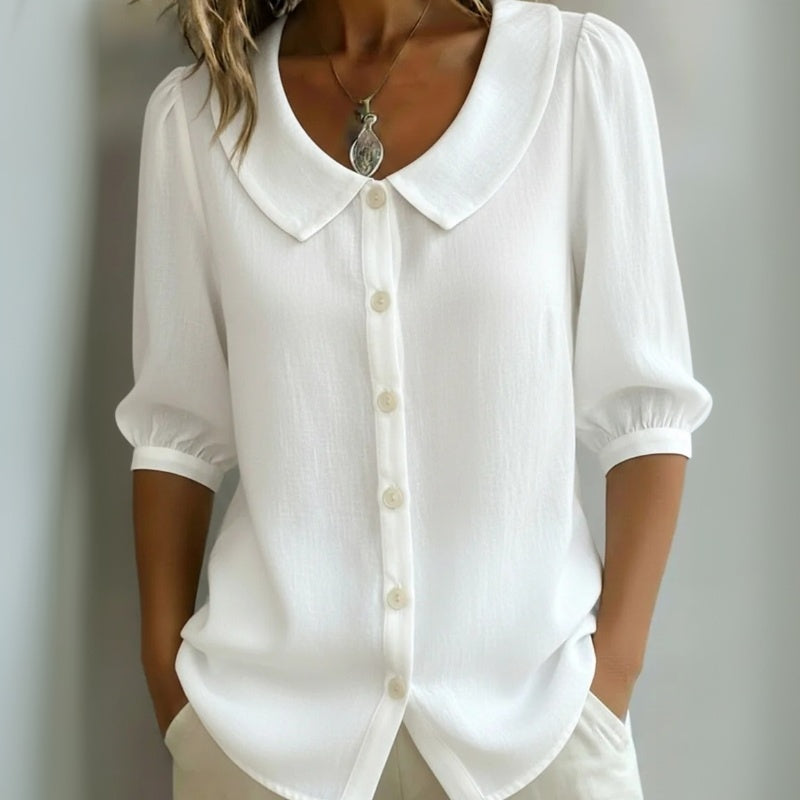 Lässige Einfarbige Blusa de Seda