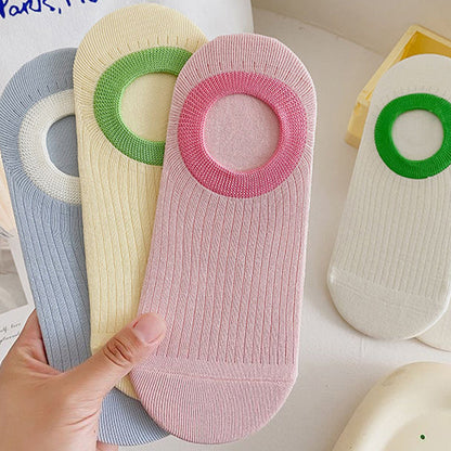Lässige Calcetines de Hilo con Farbblockmuster