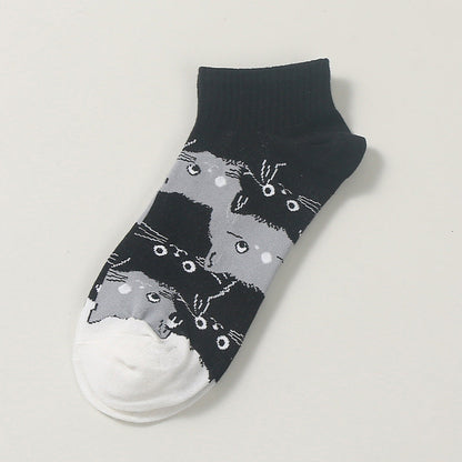 Lässige Calcetines de Hilo con Katzenmuster