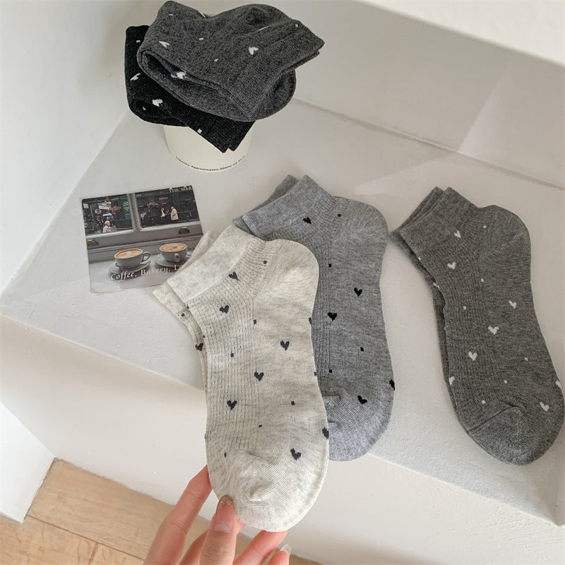 Lässige Calcetines de Hilo con Diseño Amor Éternel