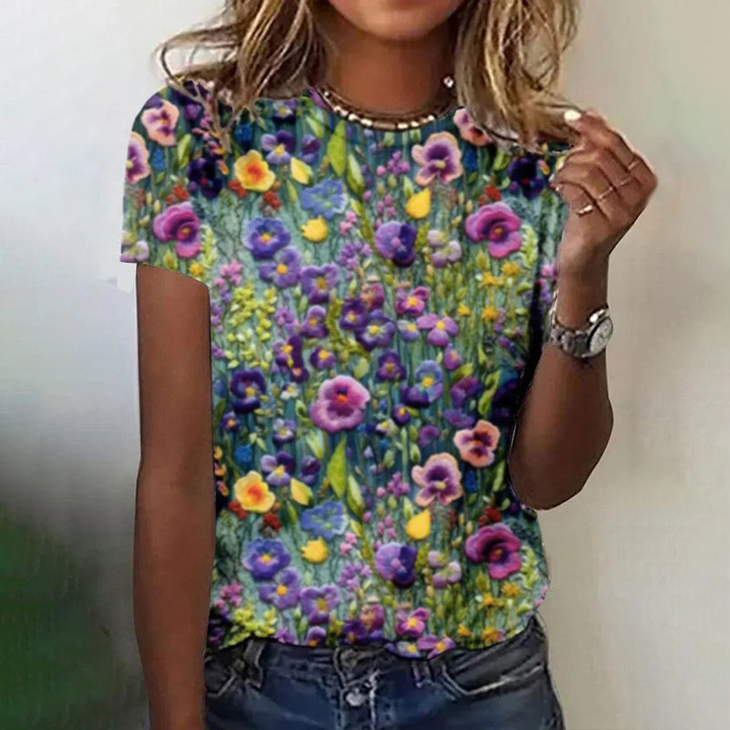 Pradera | Inspiración Vintage Floral Print T-Camisa