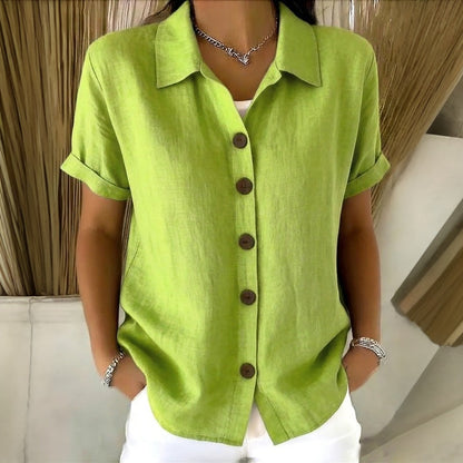 Lässige Einfarbige Blusa de Seda