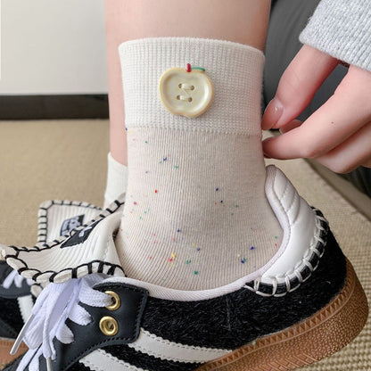 Lässige Calcetines de Hilo con Farbblock