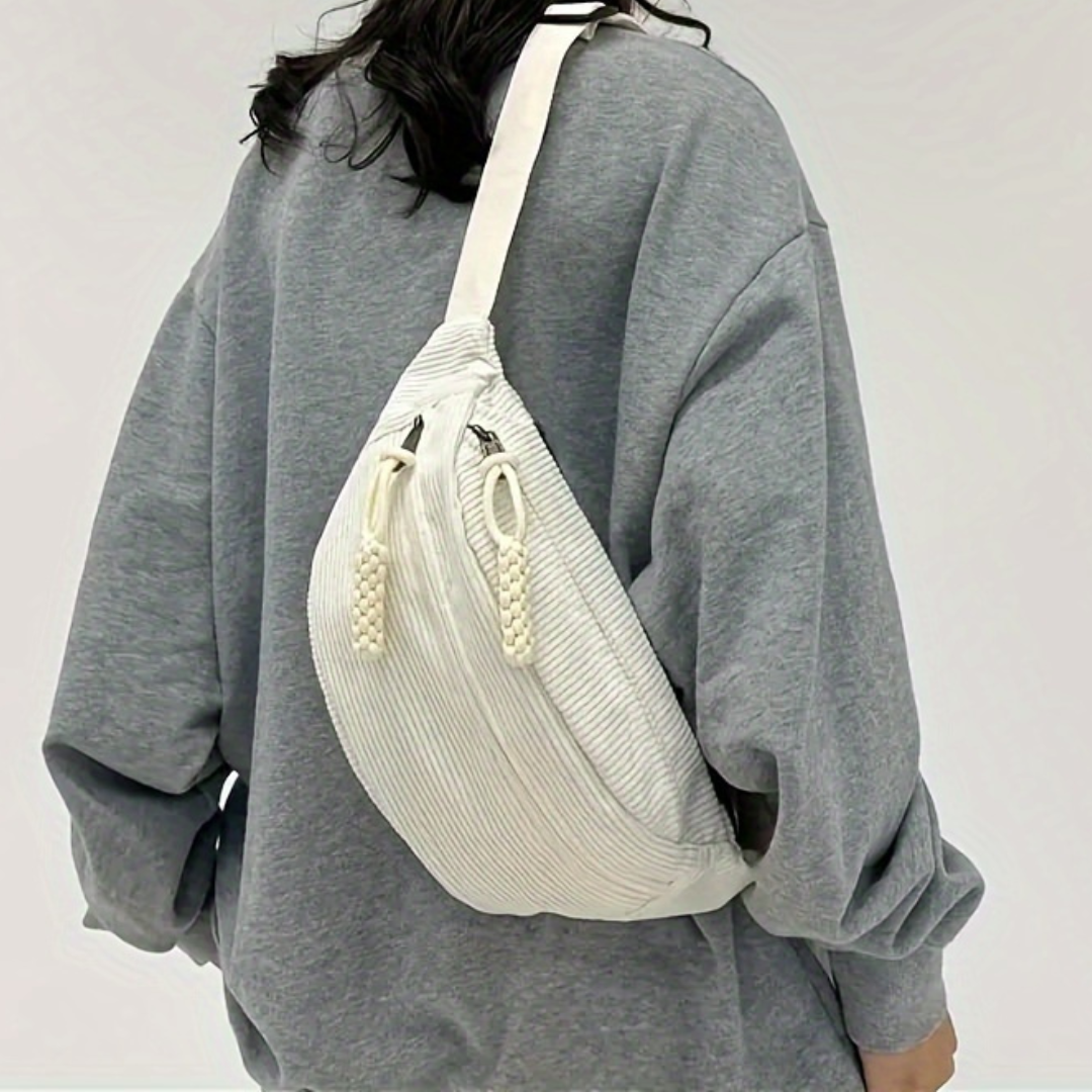 Petra | Ribbed Velvet Bolso de Hombro