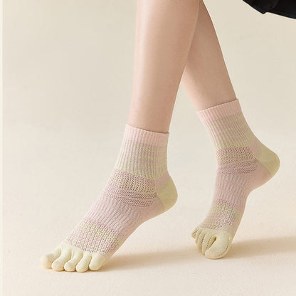 Gestreifte Und Bunte Fünf-Zehen-Calcetines de Hilo