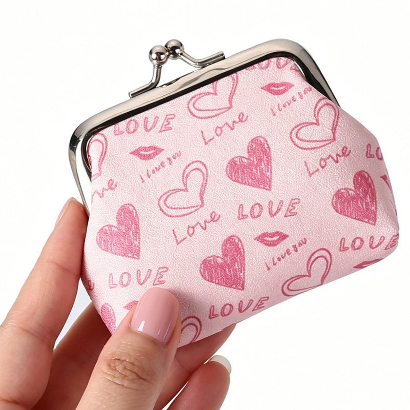 Silueta Corazón con Estampado de Autor Cartera de Piel Premium