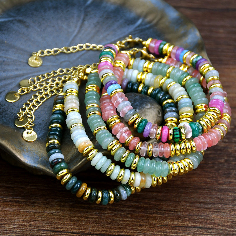 Boho-Brazalete de Perlas Orgánicas