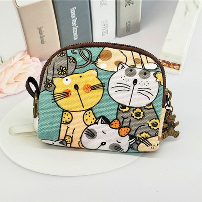 Cartera de Piel Premium con Cartoon-Katze